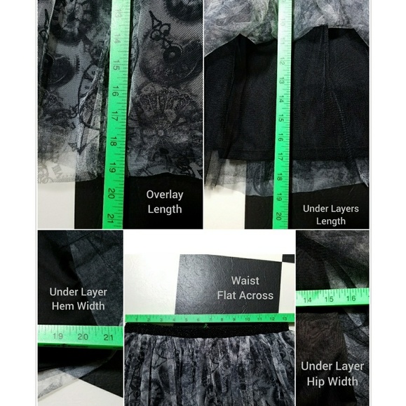 🚩 SALE NWT Disney Tulle Skirt Alice in Wonderland Clock Print S-M - Picture 4 of 5